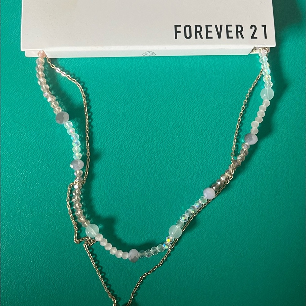 Forever 21 Blue and Green Layered Necklace